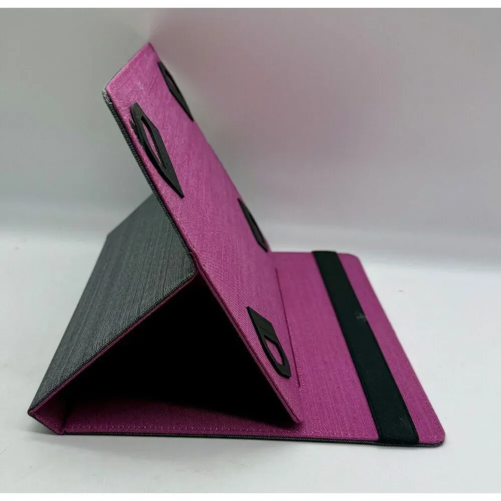 LWX Technology Slate Universal Folio‎ Case For 9-10 Inch Tablets Gray And Pink￼